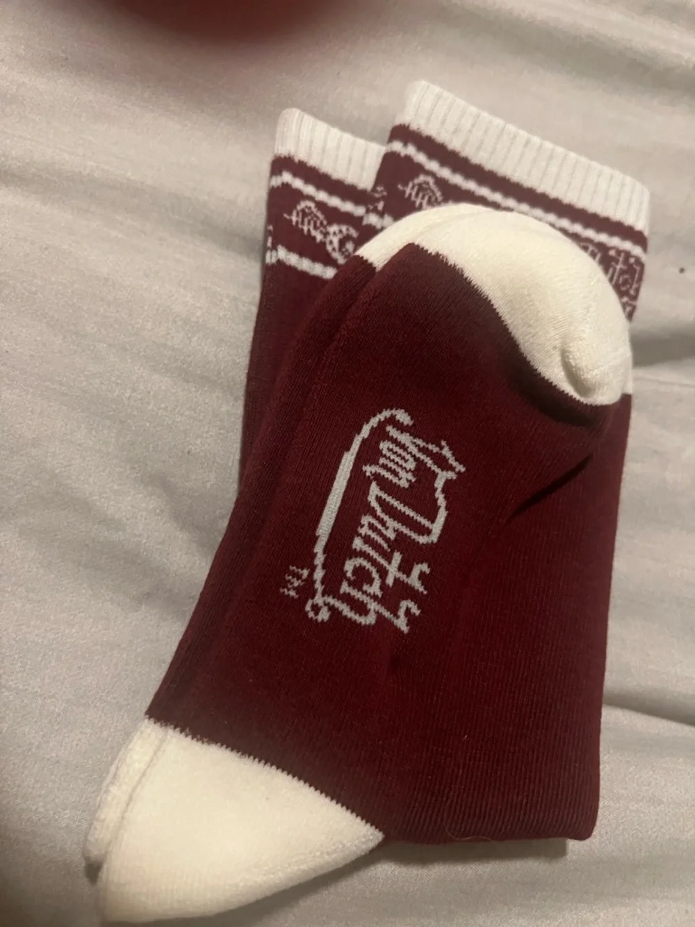 VON DUTCH SOCKS WOMENS/UNISEX OS BROWN VD LOGO NWT